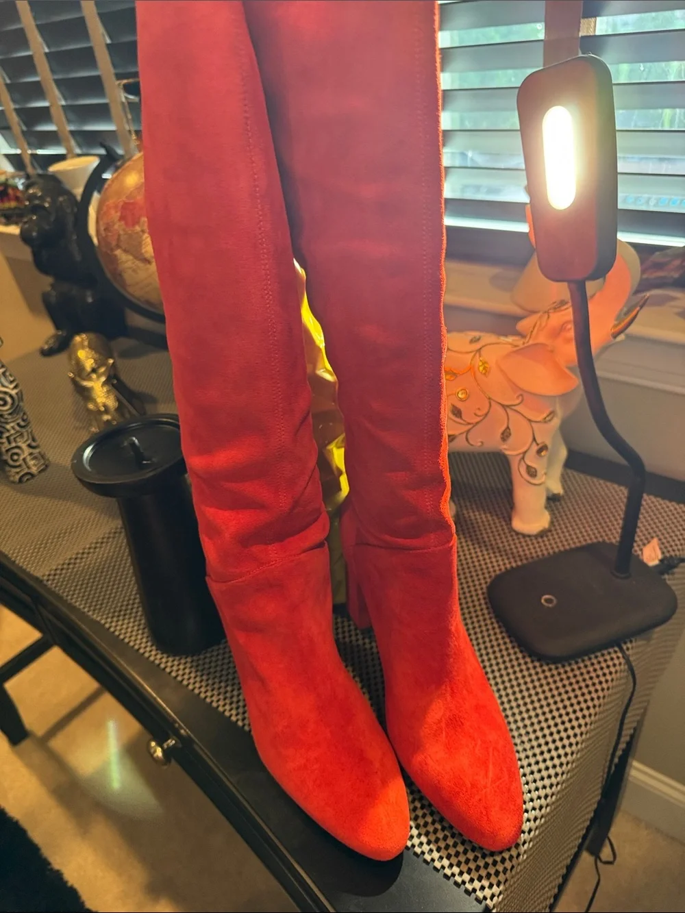 Banana Republic Bright Red Suede Over-the-Knee Boots. New size 9.5